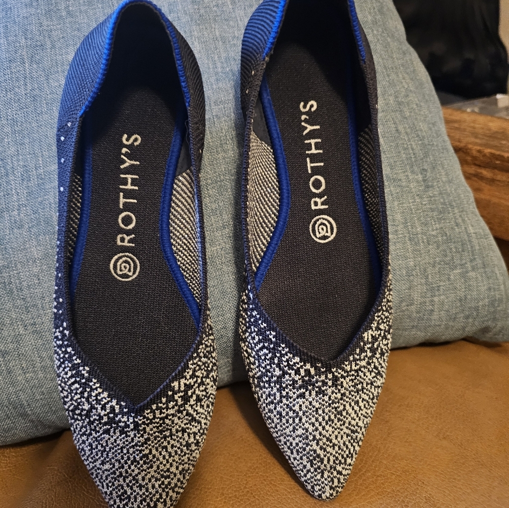 Rothy’s The Point Midnight With Sparkle Women’s Size 8.5 - Picture 2 of 4